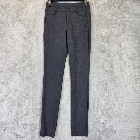 Athleta Pants Womens 0 Gray Ponte Knit Skinny Stretch 5 Pocket Belt Loops Work - Picture 1 of 12